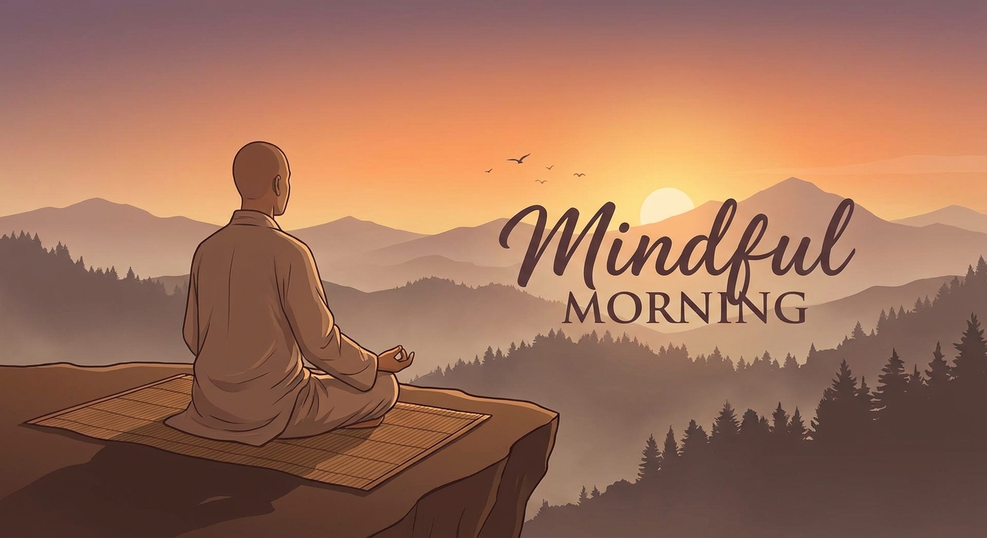 Woman meditating in lotus pose at sunrise practicing yoga and mindfulness with Vitalizen App