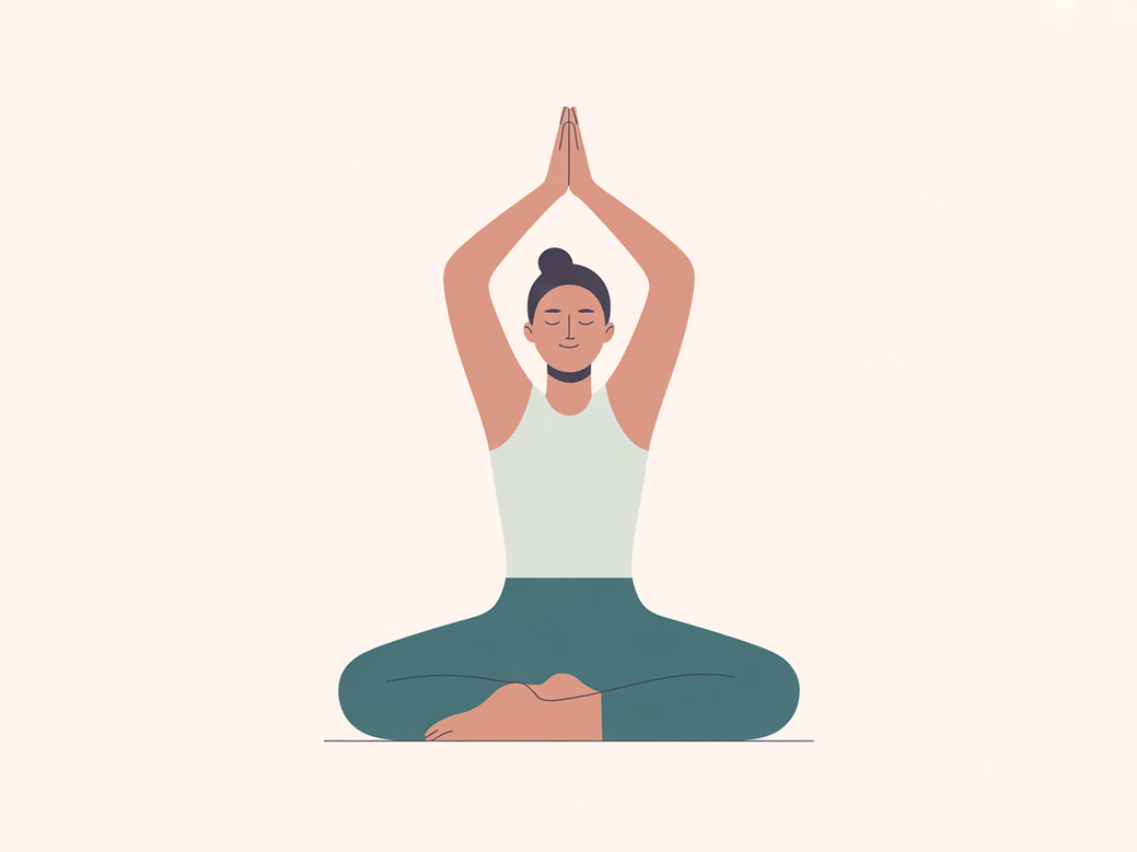 An illustration of a person practicing Tadasana (Mountain Pose) with correct alignment.