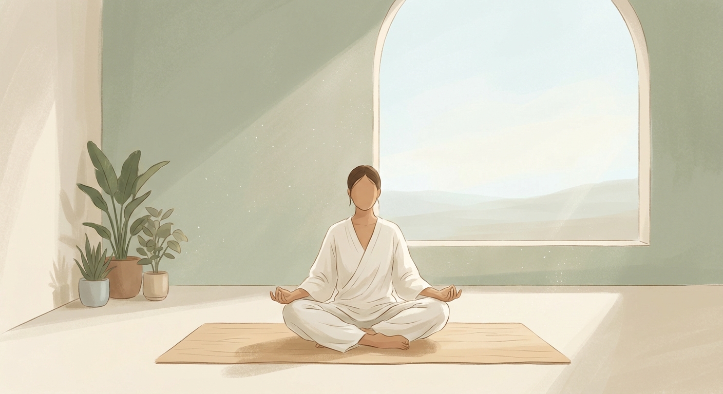 Person practicing yoga and meditation for stress relief and flexibility