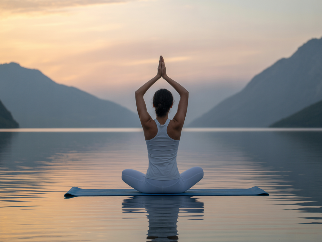 A person practicing yoga in a calm, dedicated space, an experience guided by the Vitalizen App.