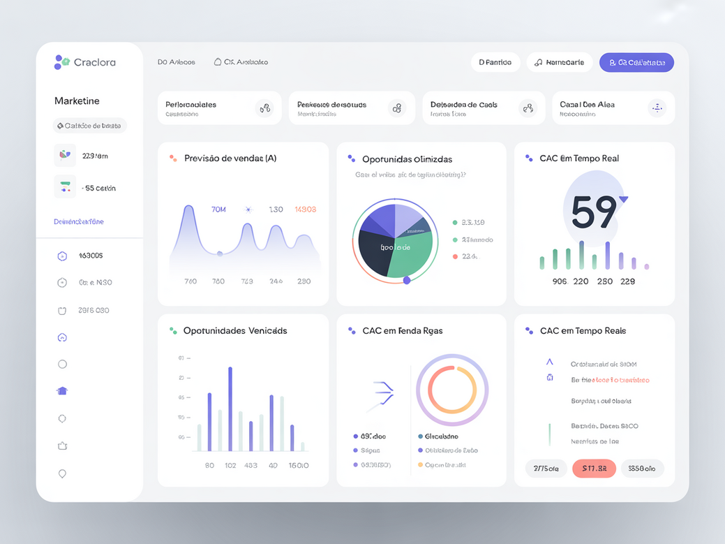 Dashboard de um CRM com IA como o Zappipe, mostrando insights e previsão de vendas para otimização de marketing em 2026.