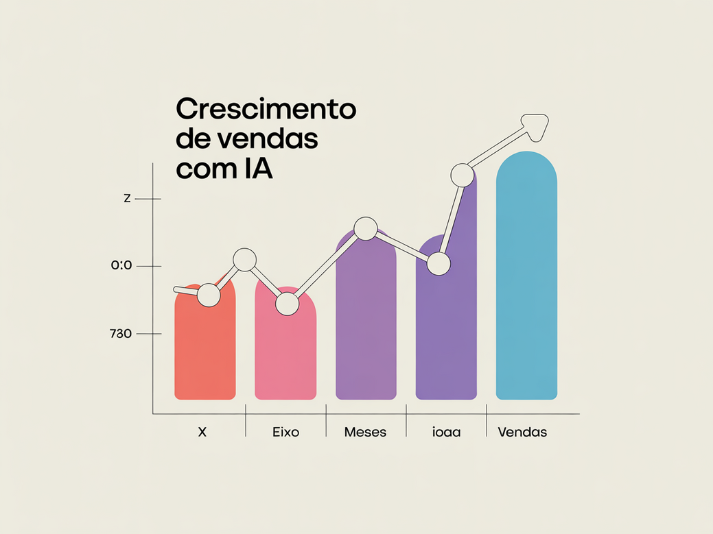 Gráfico mostrando crescimento exponencial de vendas após a implementação de um CRM com IA como o Zappipe.