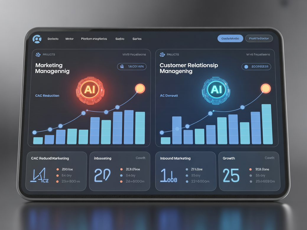 Dashboard do Zappipe mostrando a redução do CAC com o uso de IA em comparação com o HubSpot